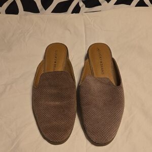 Lucky Brand Brown Flats Minimalist Suede Loafers